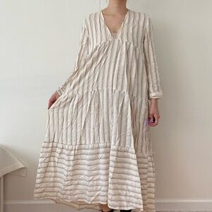 SOLD Zara striped cream maxi dress